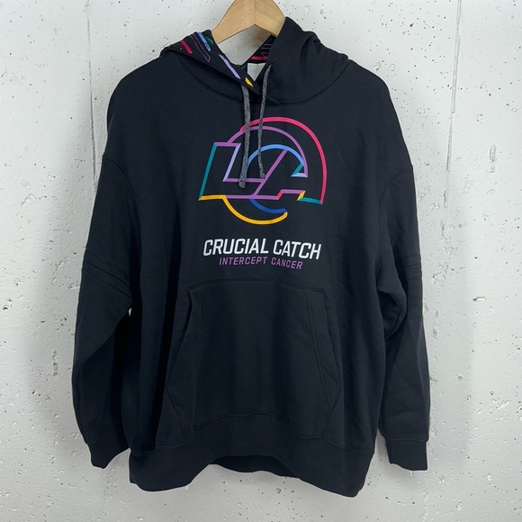 Nike NFL Women’s Small Chargers Crucial Catch Intercept Cancer Hoodie NEW - Picture 1 of 15